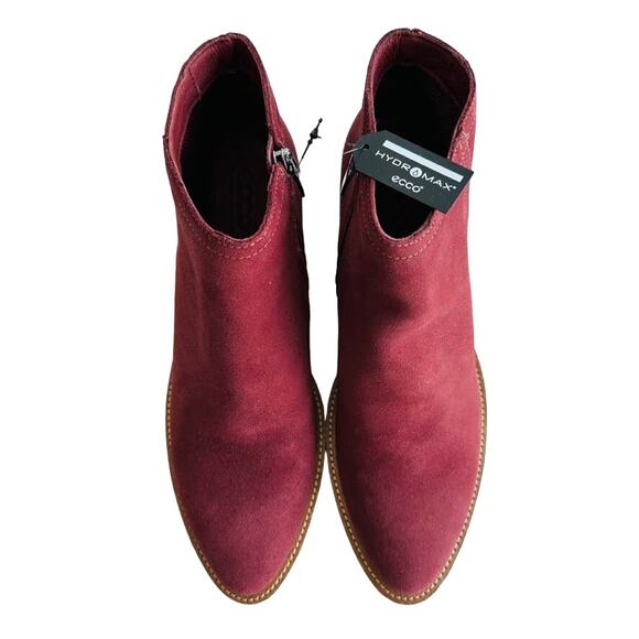 ECCO Shape 35 Ankle Boot Andorra Suede Size 39 / US 9 NEW Red Burgundy - Picture 3 of 9